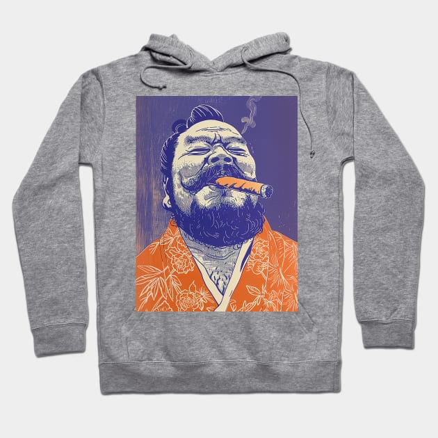 Puff Sumo: Smoking a Fat Robusto Cigar Hoodie by Puff Sumo